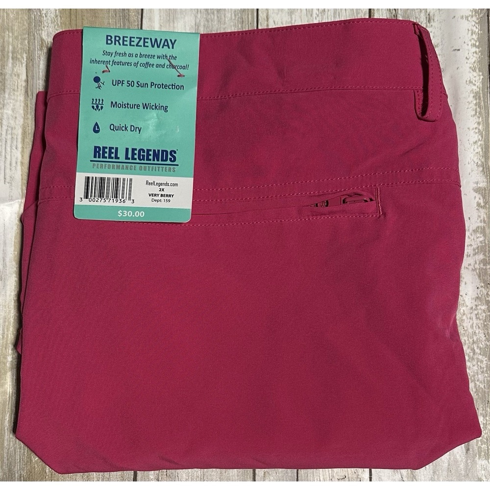 NWT Reel Legends Women's Breezeway Water‎ Shorts Size 2X Very Berry Pink